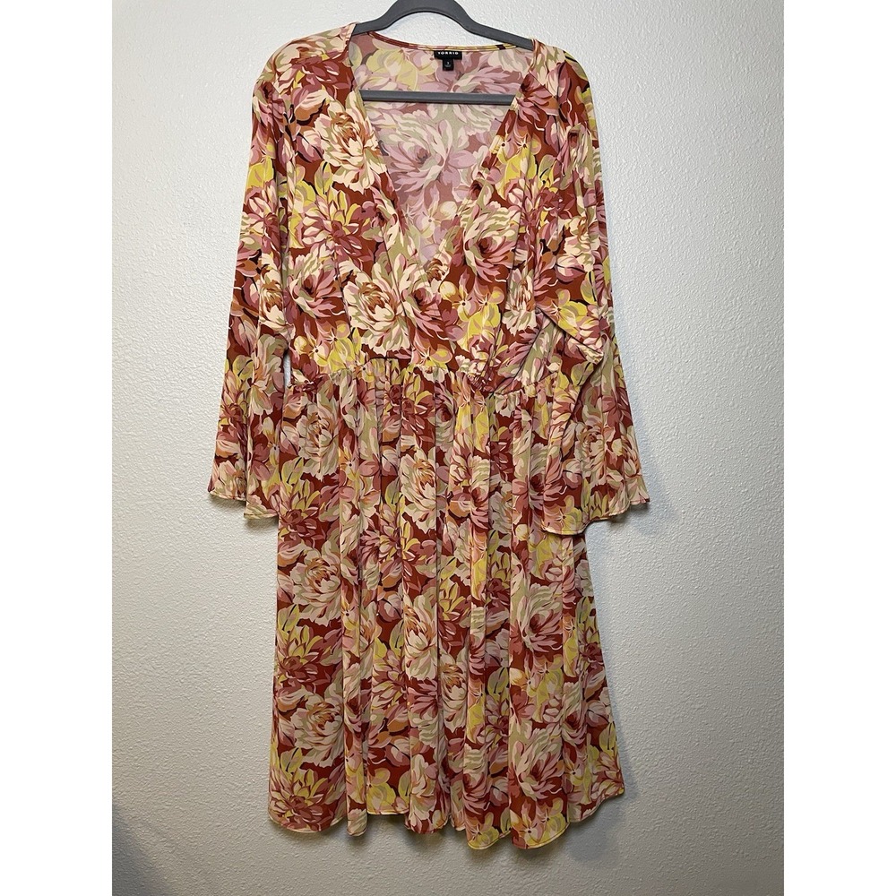 Torrid Mini Studio Knit Babydoll Floral Dress size 3X - Picture 3 of 10